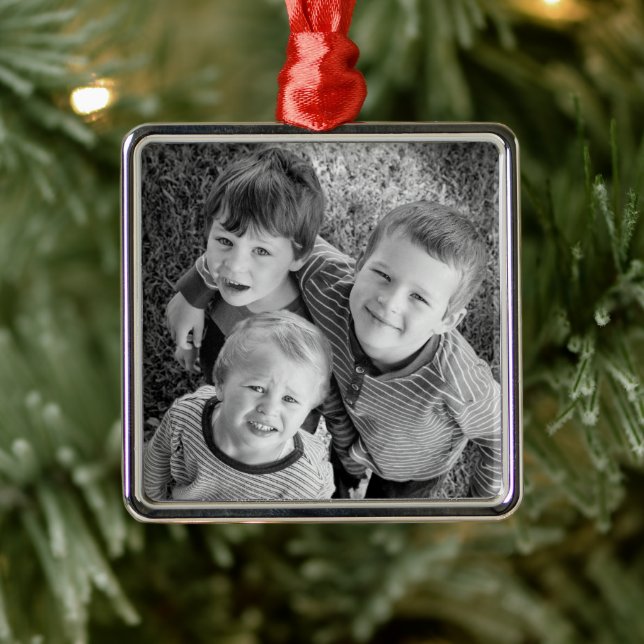 Weihnachtsgeschenk für Fotos individuell anpassbar Ornament Aus Metall (Baum)