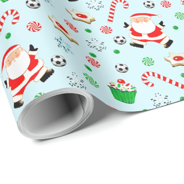 Weihnachtsgeschenk für Fußball Geschenkpapier (Rolleneckpunkt)