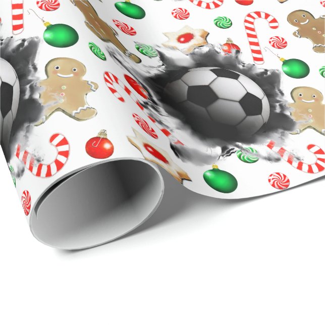 Weihnachtsgeschenk für Fußball Geschenkpapier (Rolleneckpunkt)