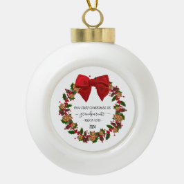 Weihnachtsgeschenk für Großeltern Keramik Kugel-Ornament