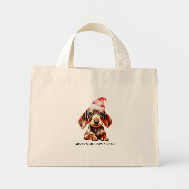Weihnachtsgeschenk für Haustiere Mini Stoffbeutel (Vorne)