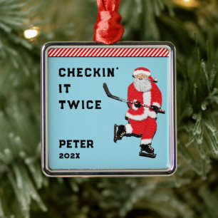 Weihnachtsgeschenk für Hockeyfans Ornament Aus Metall