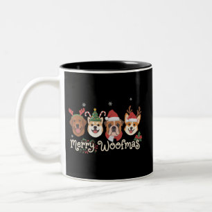 Weihnachtsgeschenk für Hundebesitzer Feiertage Frö Zweifarbige Tasse