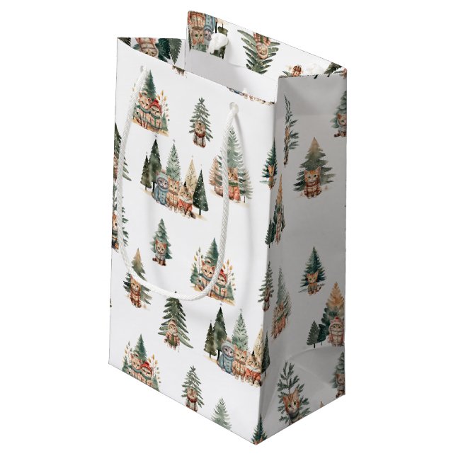 Weihnachtsgeschenk für Katzen Kleine Geschenktüte (Rückseite Schrägansicht)