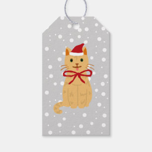 Weihnachtsgeschenk für Katzen Malerei Illustration Geschenkanhänger