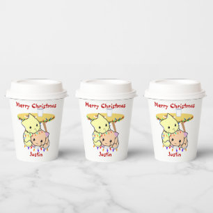 Weihnachtsgeschenk für Katzen, personalisierter Na Pappbecher
