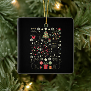 Weihnachtsgeschenk für Katzenliebhaber für Katzenb Keramikornament