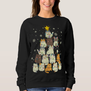 Weihnachtsgeschenk für Kinder Weihnachtskatzenbaum Sweatshirt