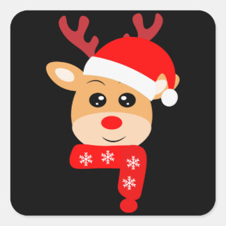 Weihnachtsgeschenk für Kleinkinder, Familiendekora Quadratischer Aufkleber