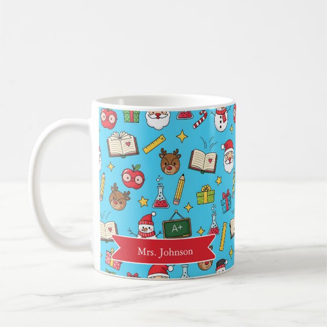 Weihnachtsgeschenk für Lehrer Personalisiert Kaffeetasse (Links)