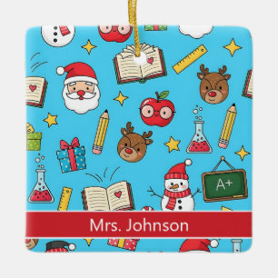 Weihnachtsgeschenk für Lehrer Personalisiert Keramikornament