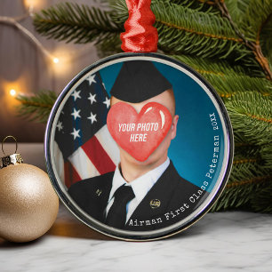 Weihnachtsgeschenk für Militärangehörige Foto mit Ornament Aus Metall