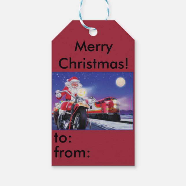 Weihnachtsgeschenk für Motorräder Geschenkanhänger (Vorderseite)