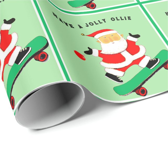 Weihnachtsgeschenk für Skateboard Geschenkpapier (Rolleneckpunkt)