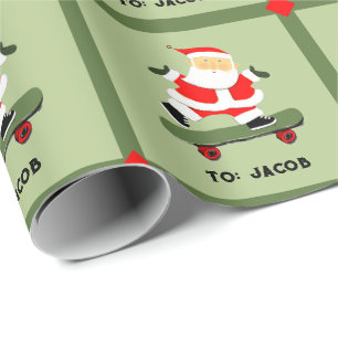 Weihnachtsgeschenk für Skateboard Geschenkpapier