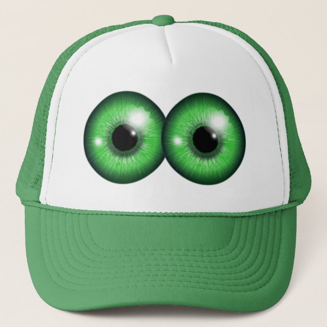 Weihnachtsgeschenk für Vater GREEN EYE STARE Truckerkappe (Vorderseite)