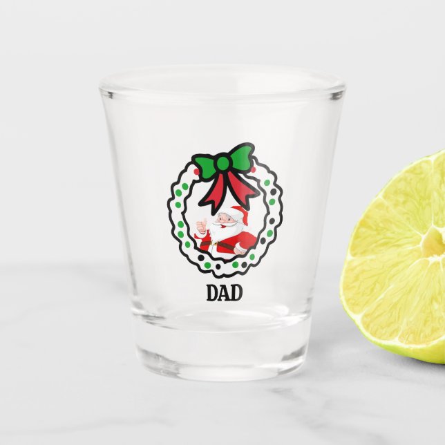 Weihnachtsgeschenk für VATER Weihnachtsbrille Schnapsglas (Vorderseite)