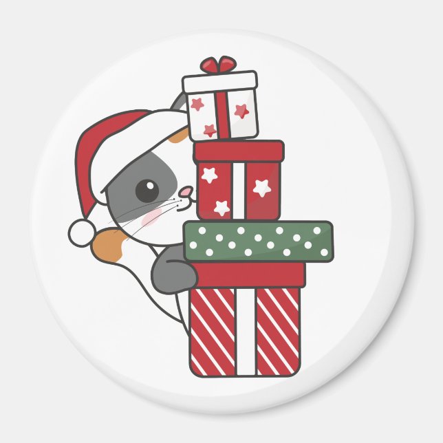 Weihnachtsgeschenk für Wintertiere Katzen Magnet (Vorne)