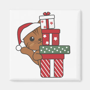 Weihnachtsgeschenk für Wintertiere Katzen Magnet