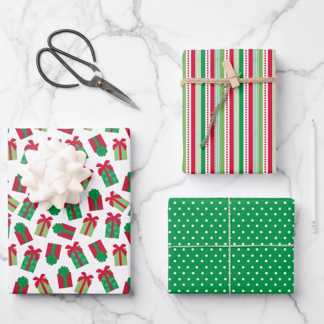 Weihnachtsgeschenk Geschenkpapier Set (Vorderseite)