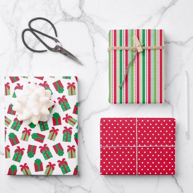 Weihnachtsgeschenk Geschenkpapier Set (Vorderseite)