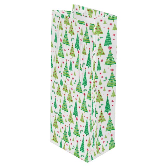 Weihnachtsgeschenk Geschenktüte Für Weinflaschen (Vorderseite Schrägansicht)