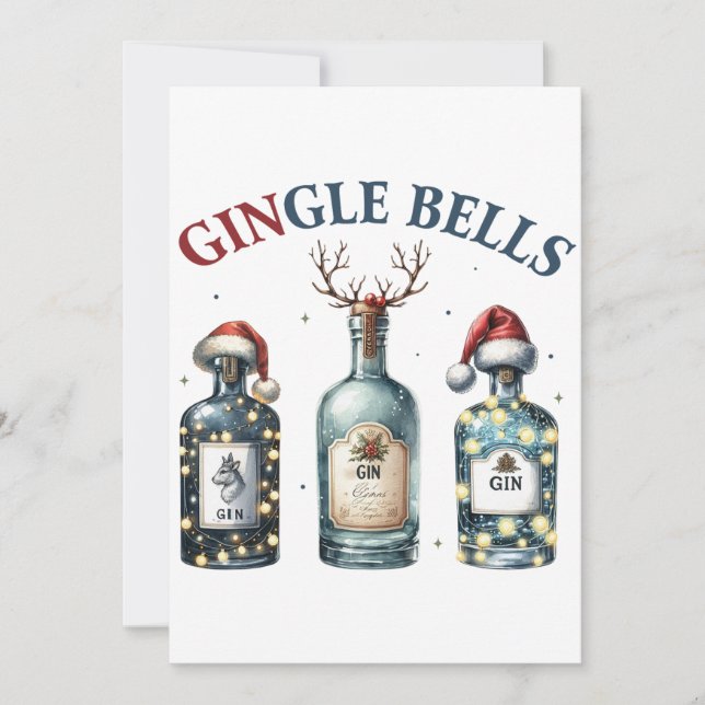 Weihnachtsgeschenk Gingle Bells Einladung (Vorderseite)