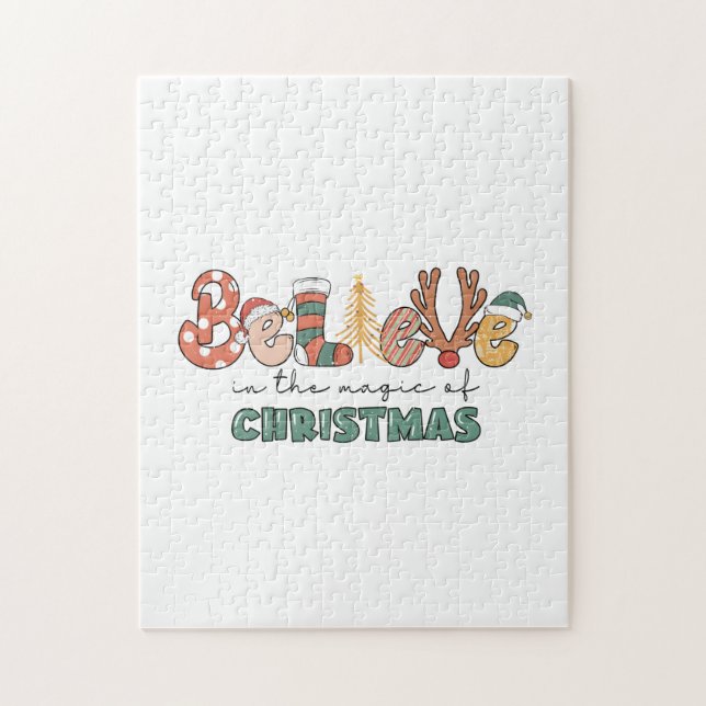 Weihnachtsgeschenk glauben an den Zauber der Weihn Puzzle (Vertikal)