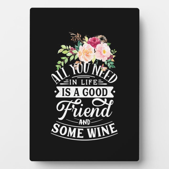 Weihnachtsgeschenk | Guter Freund und etwas Wein Fotoplatte (Vorderseite)