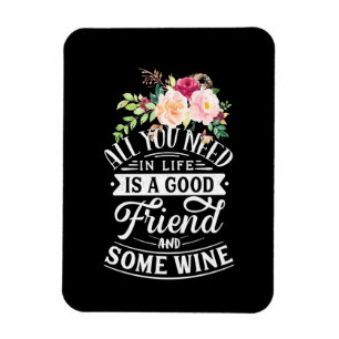 Weihnachtsgeschenk Guter Freund und etwas Wein Magnet