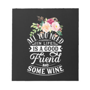 Weihnachtsgeschenk Guter Freund und etwas Wein Notizblock