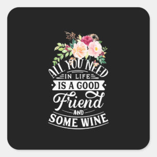 Weihnachtsgeschenk Guter Freund und etwas Wein Quadratischer Aufkleber