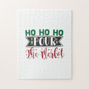 Weihnachtsgeschenk Ho Ho Ho Pour the Merlot Puzzle