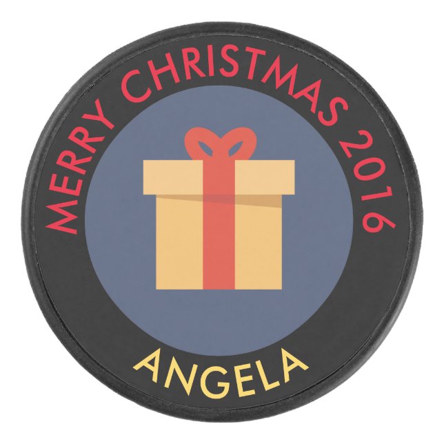 Weihnachtsgeschenk Hockey Puck (Vorderseite)