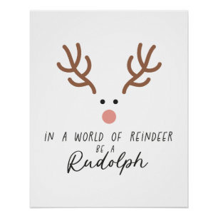 Weihnachtsgeschenk in einer Welt des Rentiers Poster
