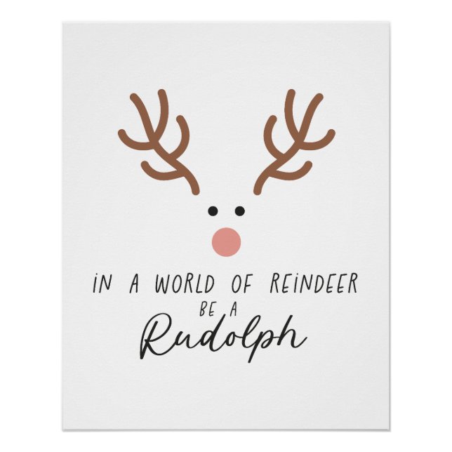 Weihnachtsgeschenk in einer Welt des Rentiers Poster (Vorderseite)