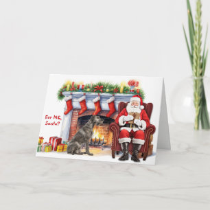 Weihnachtsgeschenk Irischer Wolfshund Hund Weihnac Feiertagskarte