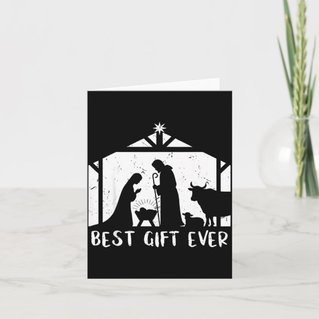 Weihnachtsgeschenk Jesus Krippe Christlich Männer  Karte (Vorderseite)