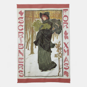 Weihnachtsgeschenk Jugendstil-Scribners Cover 1895 Geschirrtuch