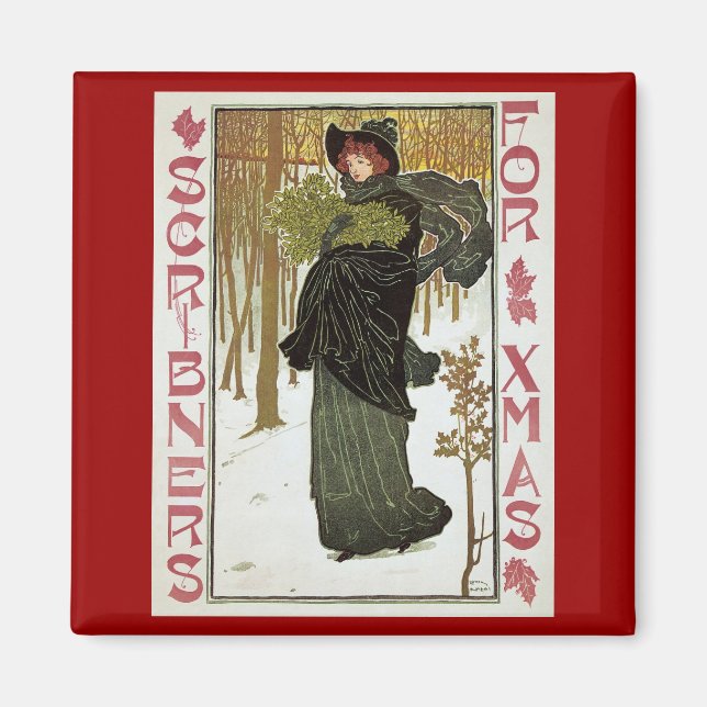 Weihnachtsgeschenk Jugendstil-Scribners Cover 1895 Magnet (Vorne)