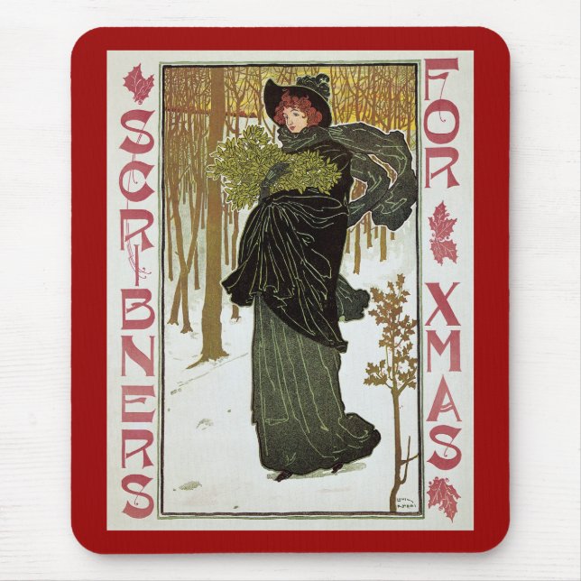 Weihnachtsgeschenk Jugendstil-Scribners Cover 1895 Mousepad (Vorne)