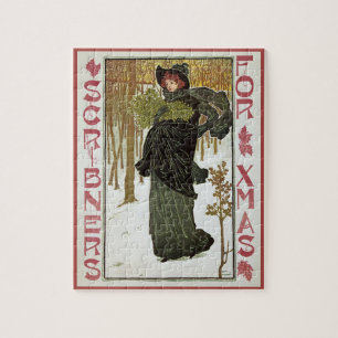 Weihnachtsgeschenk Jugendstil-Scribners Cover 1895 Puzzle