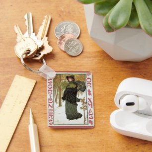 Weihnachtsgeschenk Jugendstil-Scribners Cover 1895 Schlüsselanhänger