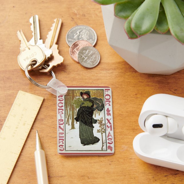 Weihnachtsgeschenk Jugendstil-Scribners Cover 1895 Schlüsselanhänger (Schreibtisch)