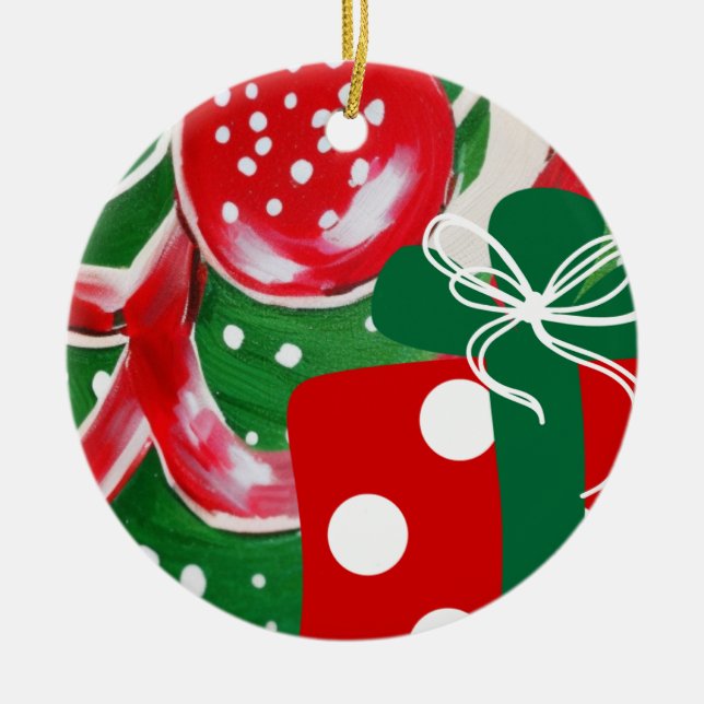 Weihnachtsgeschenk Keramik Ornament (Vorne)