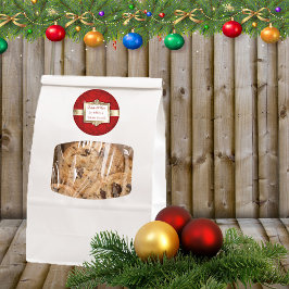 Weihnachtsgeschenk-Label, schönes Rot und Gold Runder Aufkleber