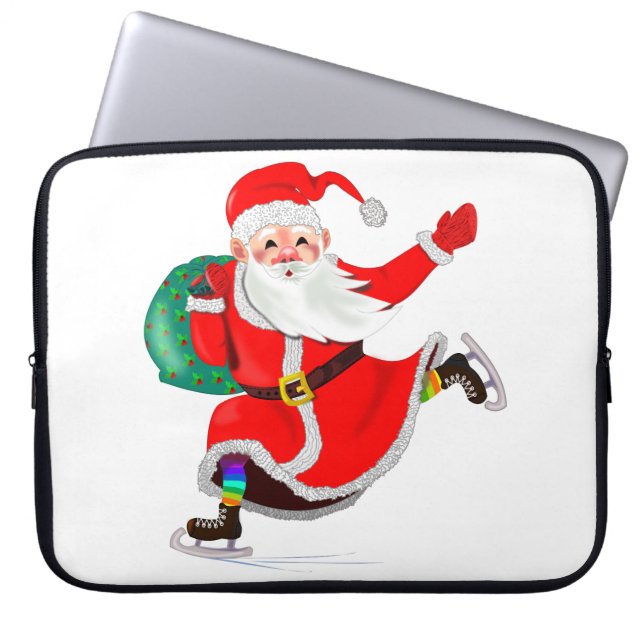 Weihnachtsgeschenk Laptop Sleeve Weihnachtsmann (Vorderseite)
