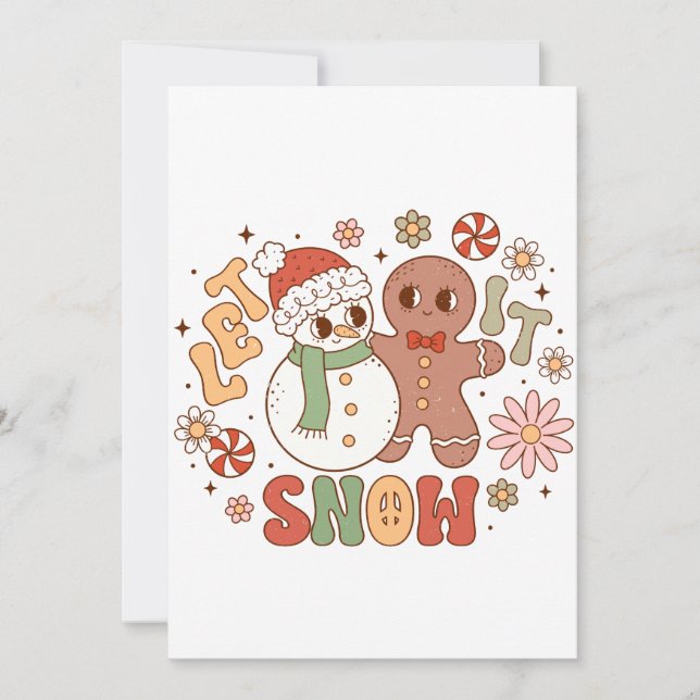 Weihnachtsgeschenk Lass es schneien Feiertagskarte (Vorderseite)