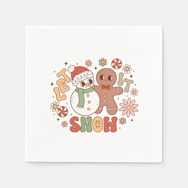 Weihnachtsgeschenk Lass es schneien Serviette (Vorderseite)