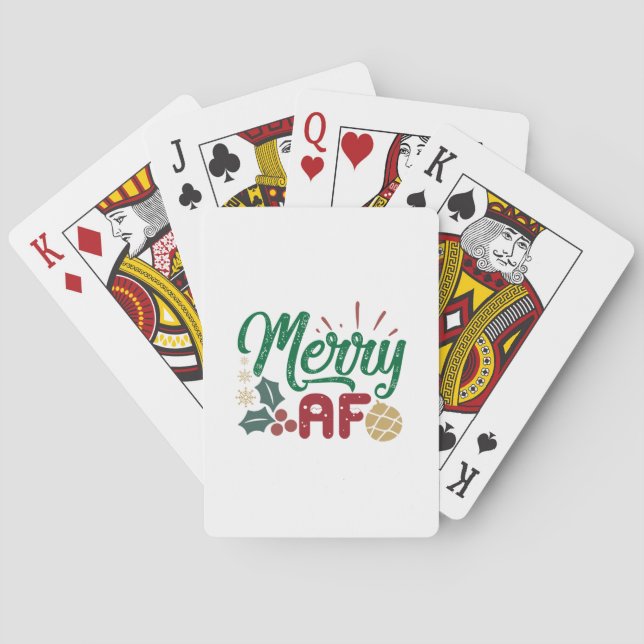 Weihnachtsgeschenk | Merry AF Cool Sassy Spielkarten (Rückseite)